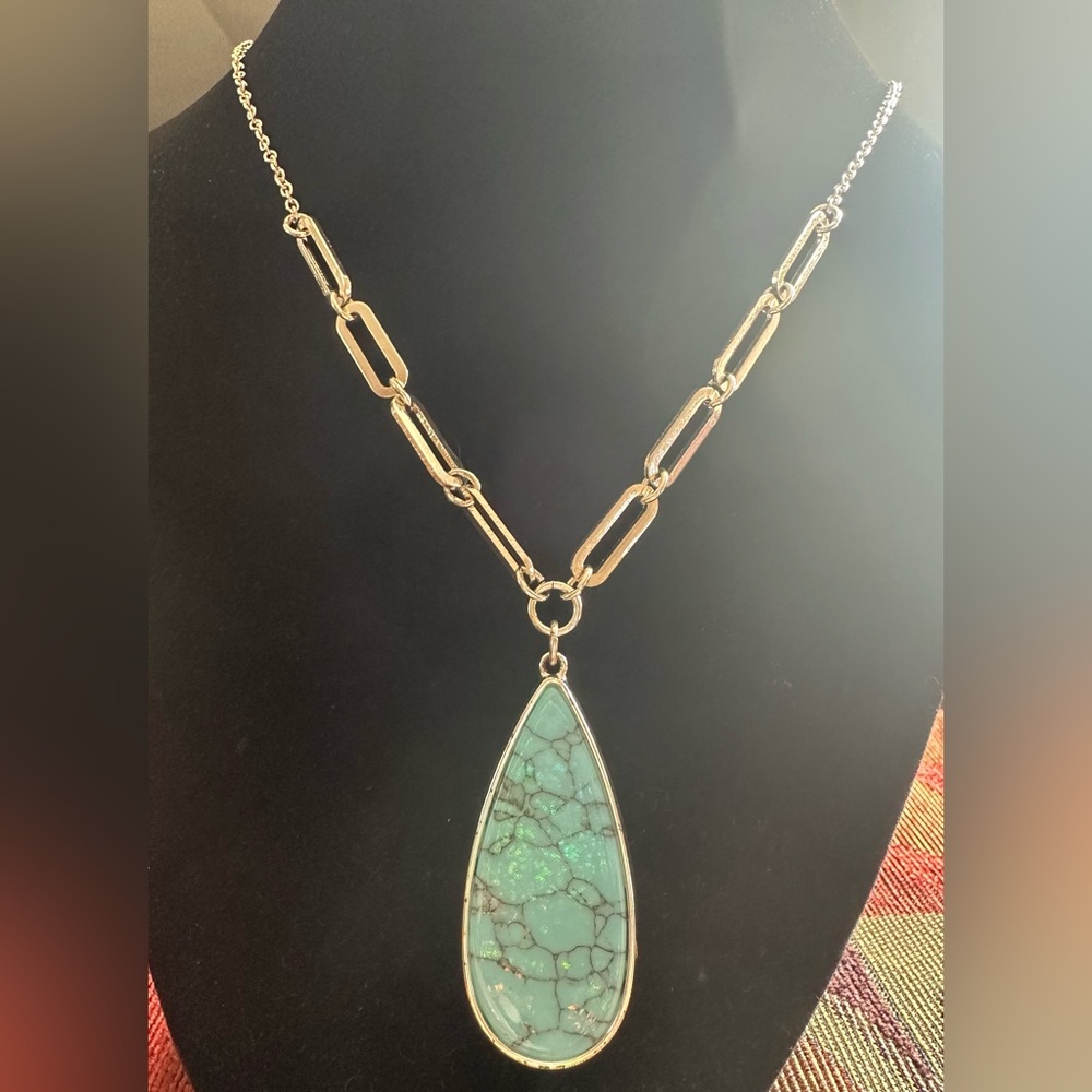 Nine West Elegant Turquoise Pendant Necklace